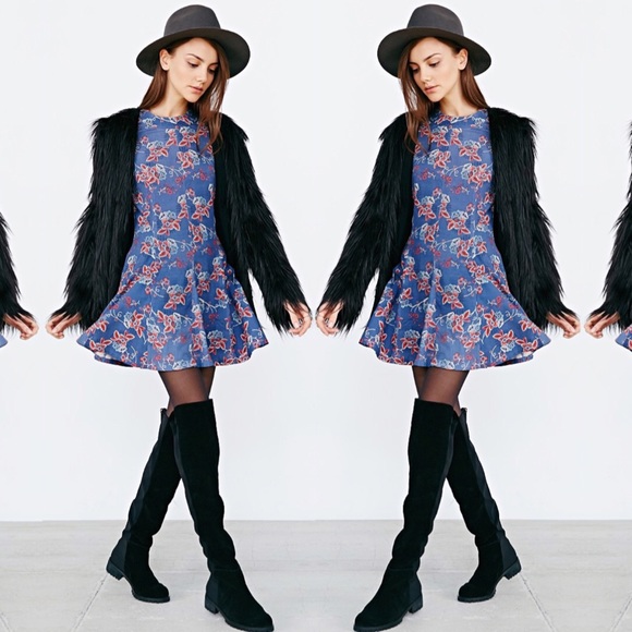 Ryder x UO blue floral print dress - Picture 2 of 6